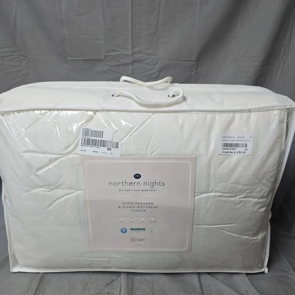 NORTHERN NIGHTS DUCK FEATHER AND DOWN MATTRESS TOPPER - DOUBLE