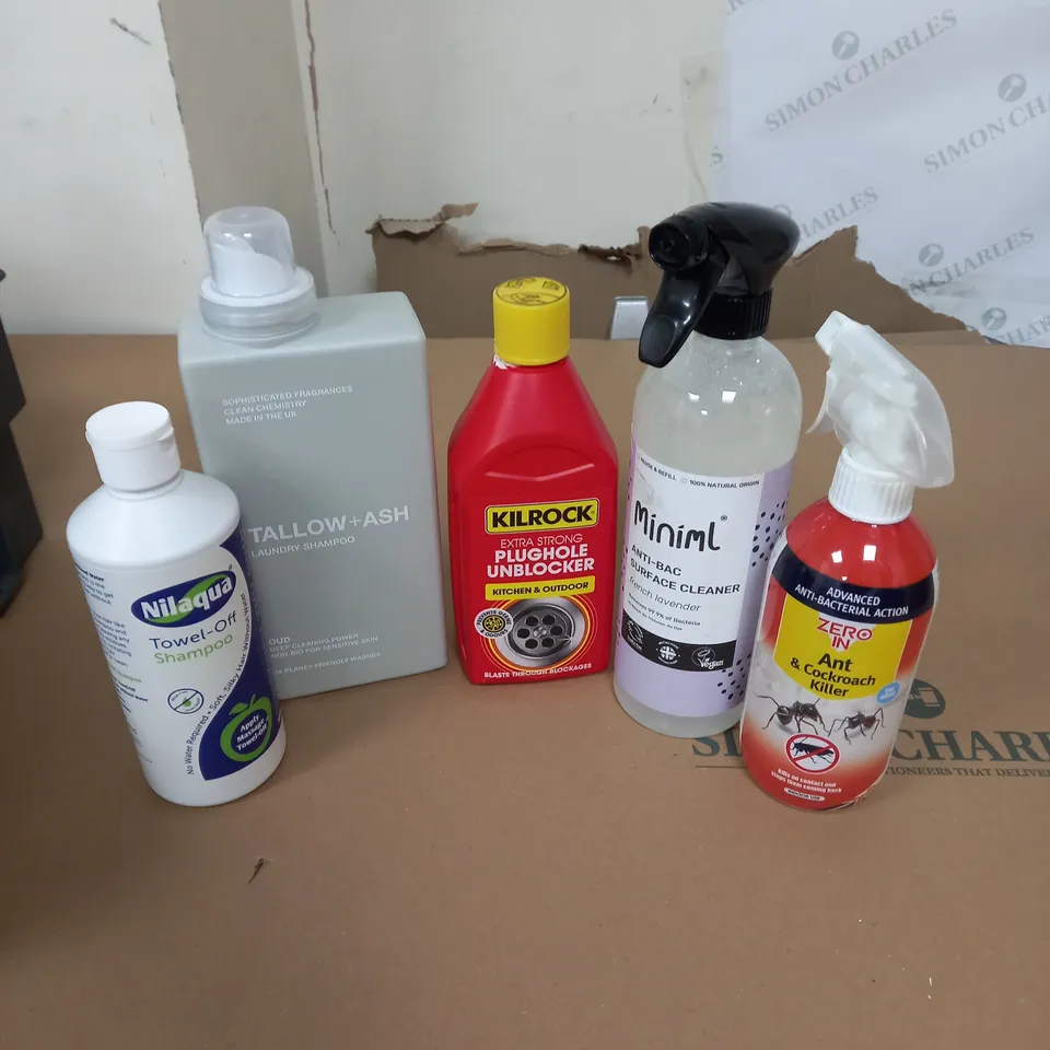 APPROXIMATELY 15 HOUSEHOLD CLEANING PRODUCTS TO INCLUDE ANTI-BACTERIAL CLEANER, LAUNDRY CLEANER AND PEST KILLER