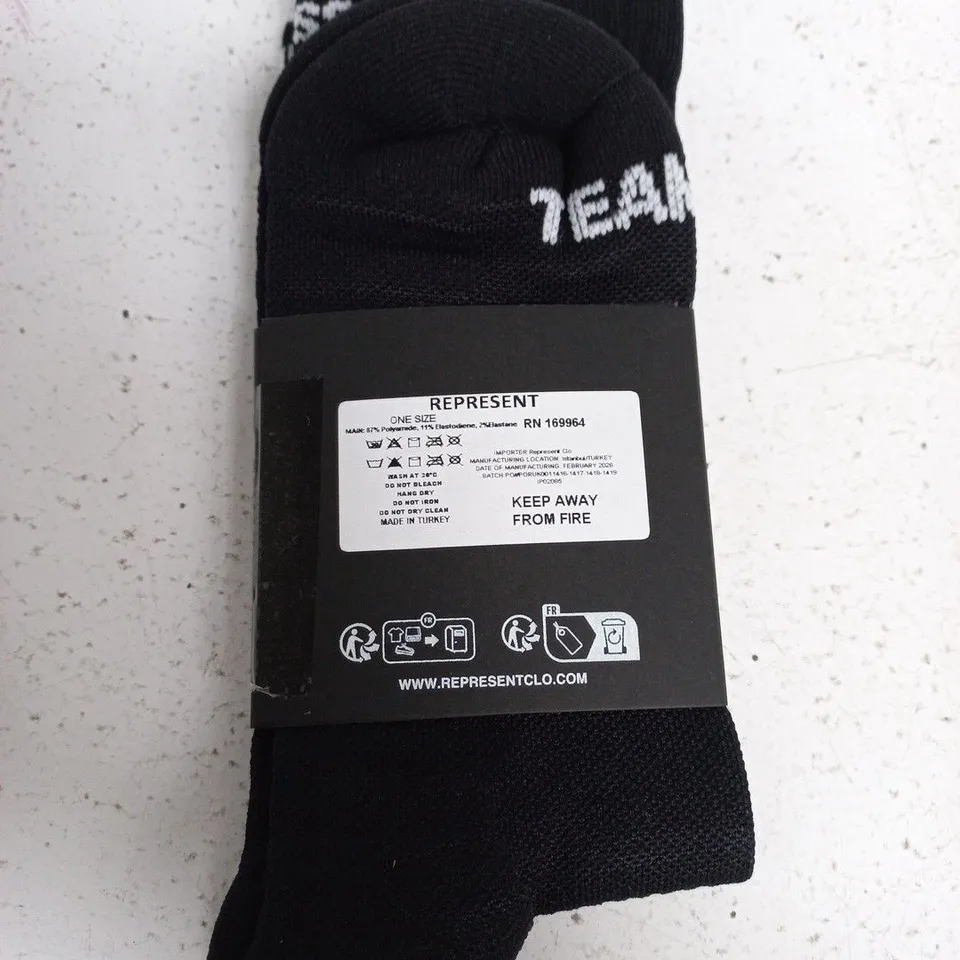 REPRESENT BLACK SOCKS – ONE SIZE