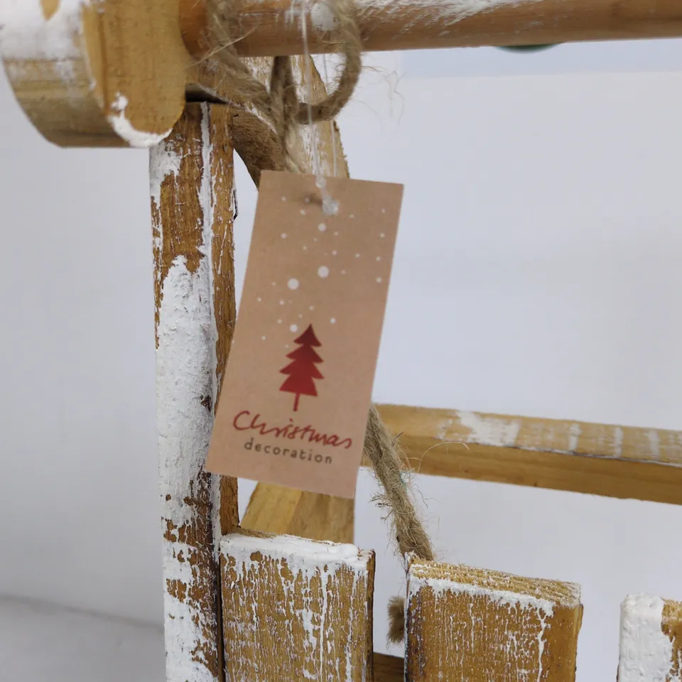 RUSTIC WOODEN DECORATIVE SLED – CHRISTMAS DÉCOR