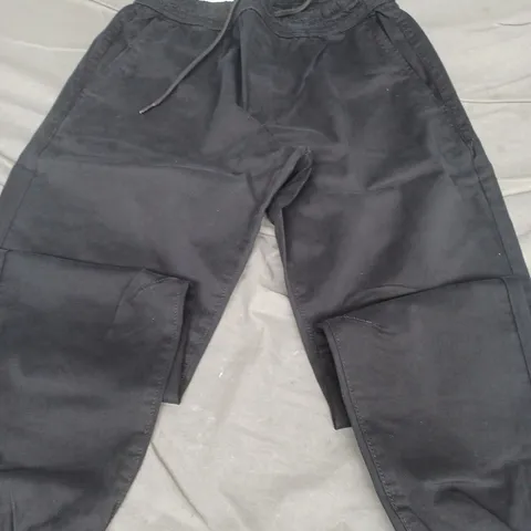 ZARA DRAWSTRING CUFF ANKLE JOGGERS, BLACK - UK SIZE M