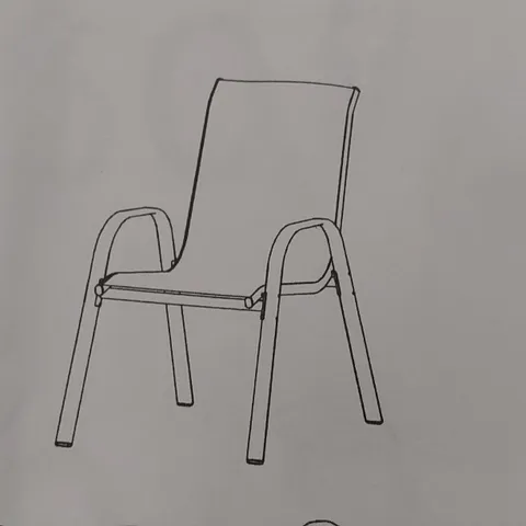 BOXED SET OF APPROXIMATELY 4 OUTDOOR DINING GARDEN CHAIRS (1 BOX)