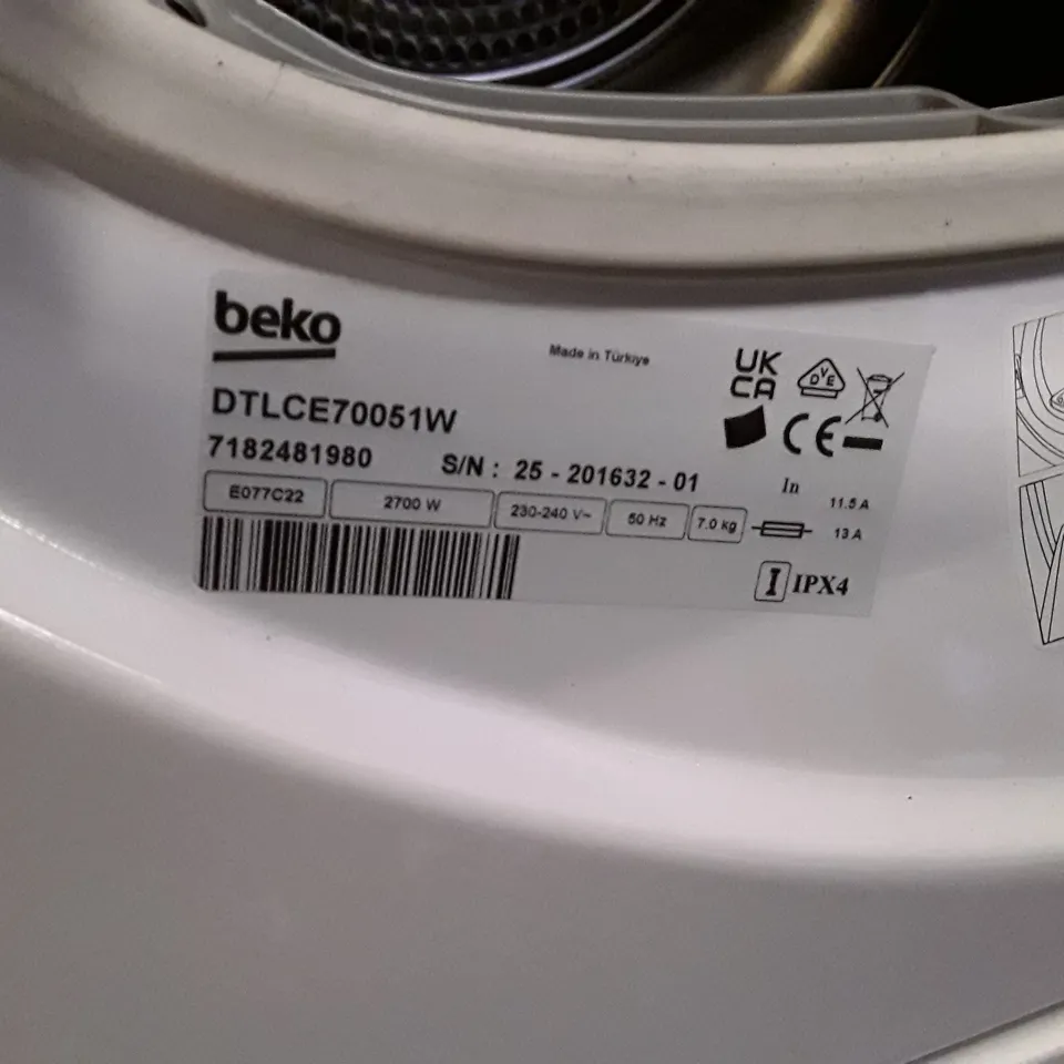BEKO 7KG WHITE CONDENSER TUMBLE DRYER 