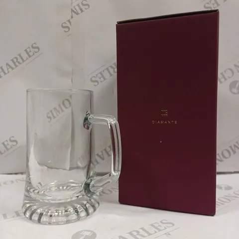 BOXED GLASS DIAMANTE AURIS TANKARD