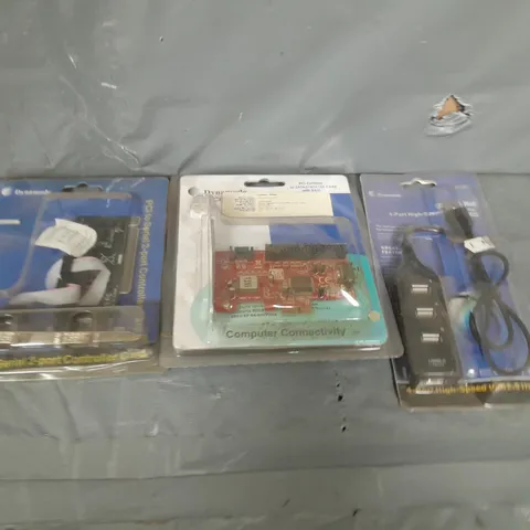 BOX OF ASSORTED ELECTRICAL ITEMS TO INCLUDE CONTROLLER CARDS, USB HUBS