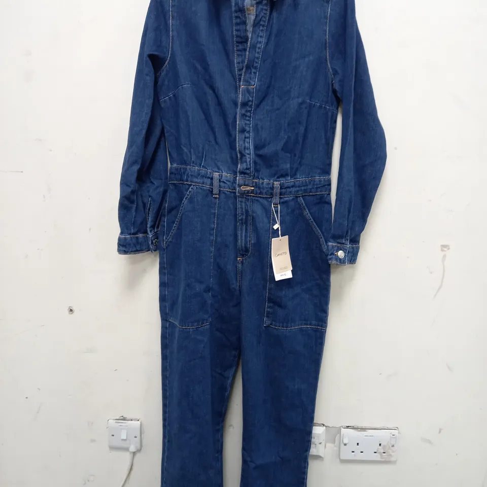MANGO COMMITTED DENIM JUMPSUIT IN DARK BLUE - EU MEDIUM
