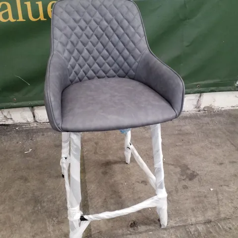 GREY LEATHER DINING CHAIR