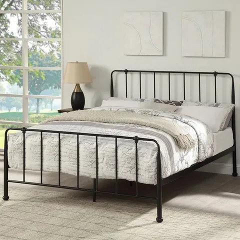 BOXED HITCHIN BLACK METAL KING BED (2 BOXES)
