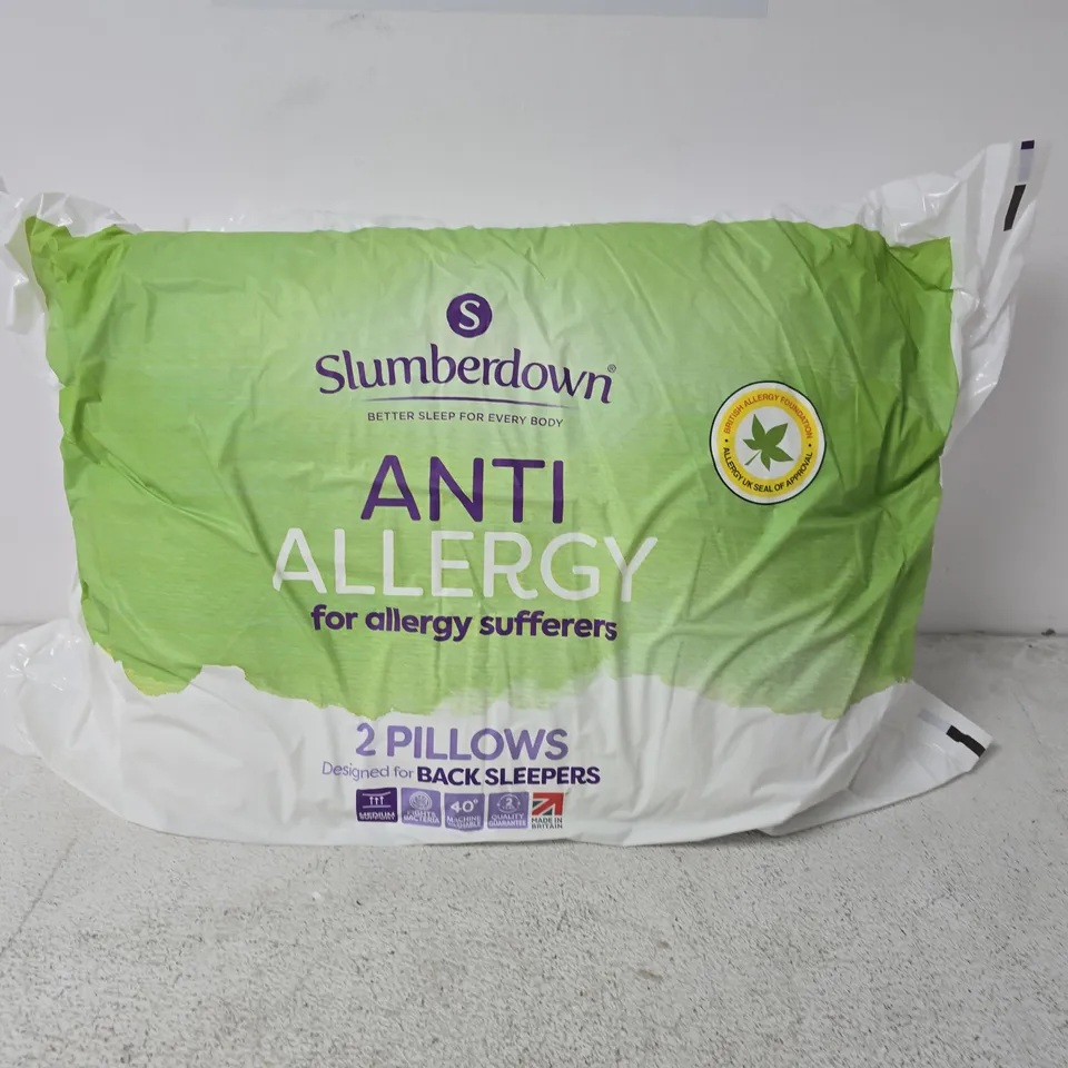 SLUMBERDOWN ANTI ALLERGY PILLOWS – 2 PACK 