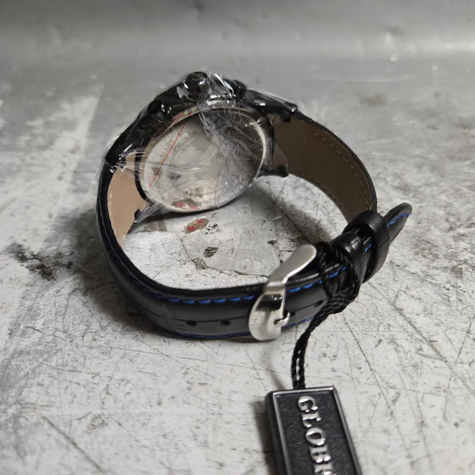 BOXED GLOBENFELD ROMAN CHRONO BLUE DIAL WATCH