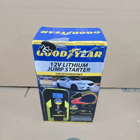 GOODYEAR 12V LITHIUM JUMP STARTER – USB RECHARGEABLE (BOXED)