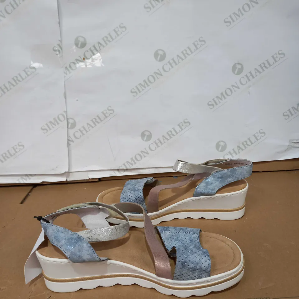 RIEKER BLUE WEDGED SANDALS SIZE 40
