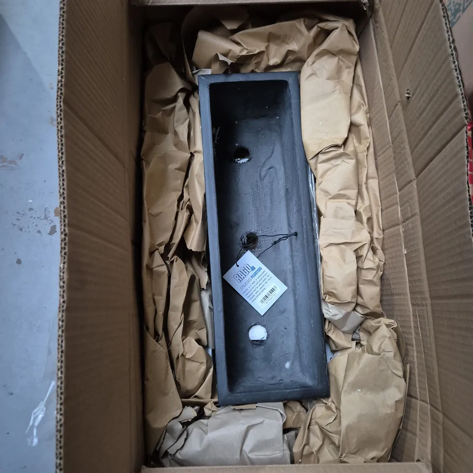 BRIGHTON PLANTERS GARDEN PLANTER TROUGH – BLACK METAL