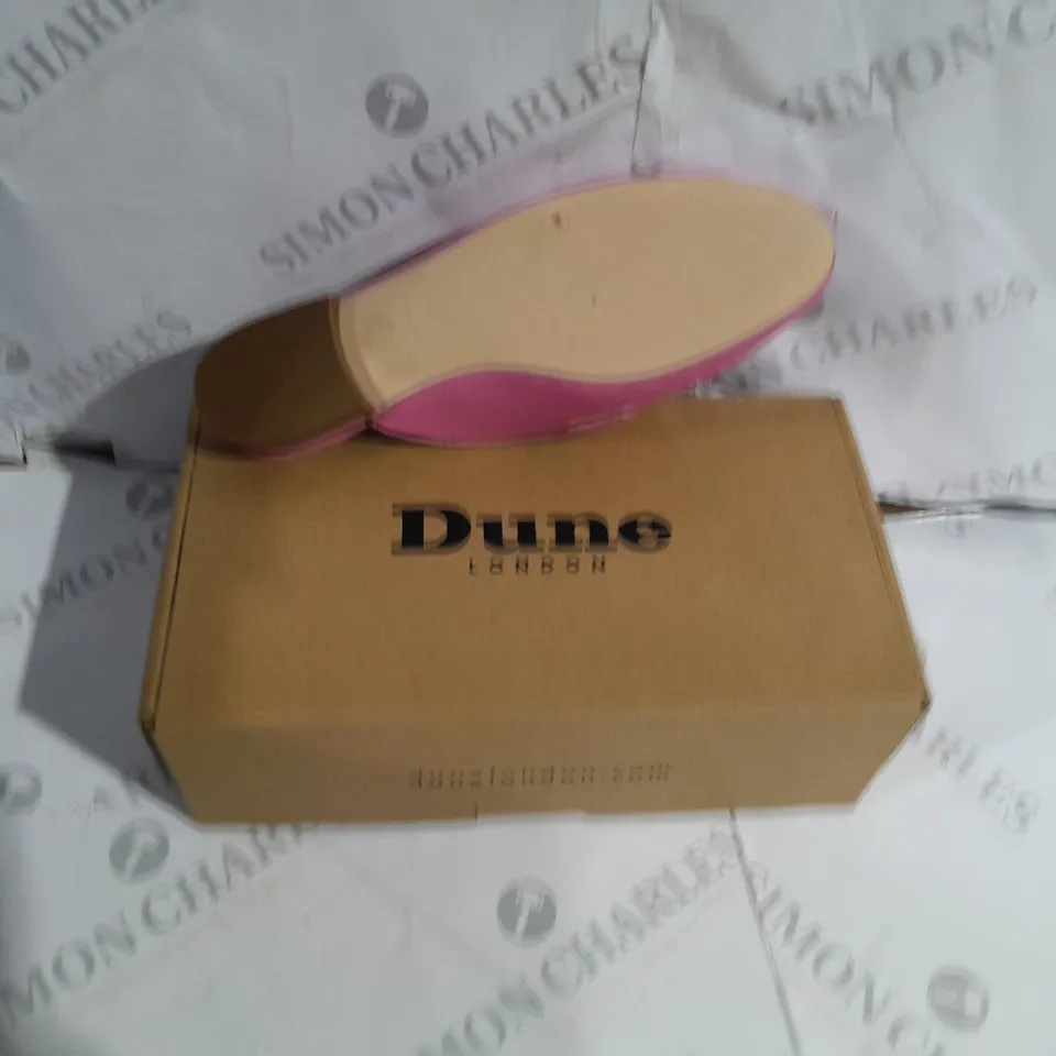 BOXED DUNE LONDON PINK LEATHER SLIM SOLE BACKLESS SHOES SIZE 6