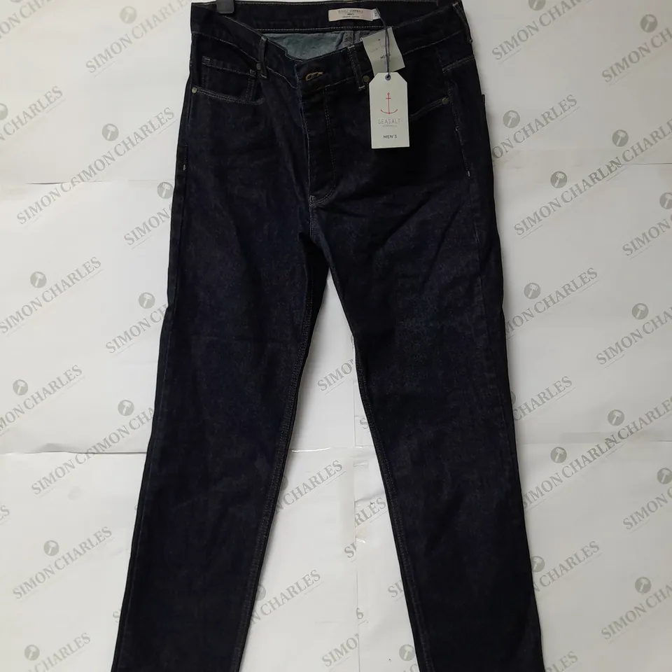 SEASALT MEN'S SLIM FIT COBLEMEN JEANS IN DARK WASH SIZE 32" WAIST RRP £69.95