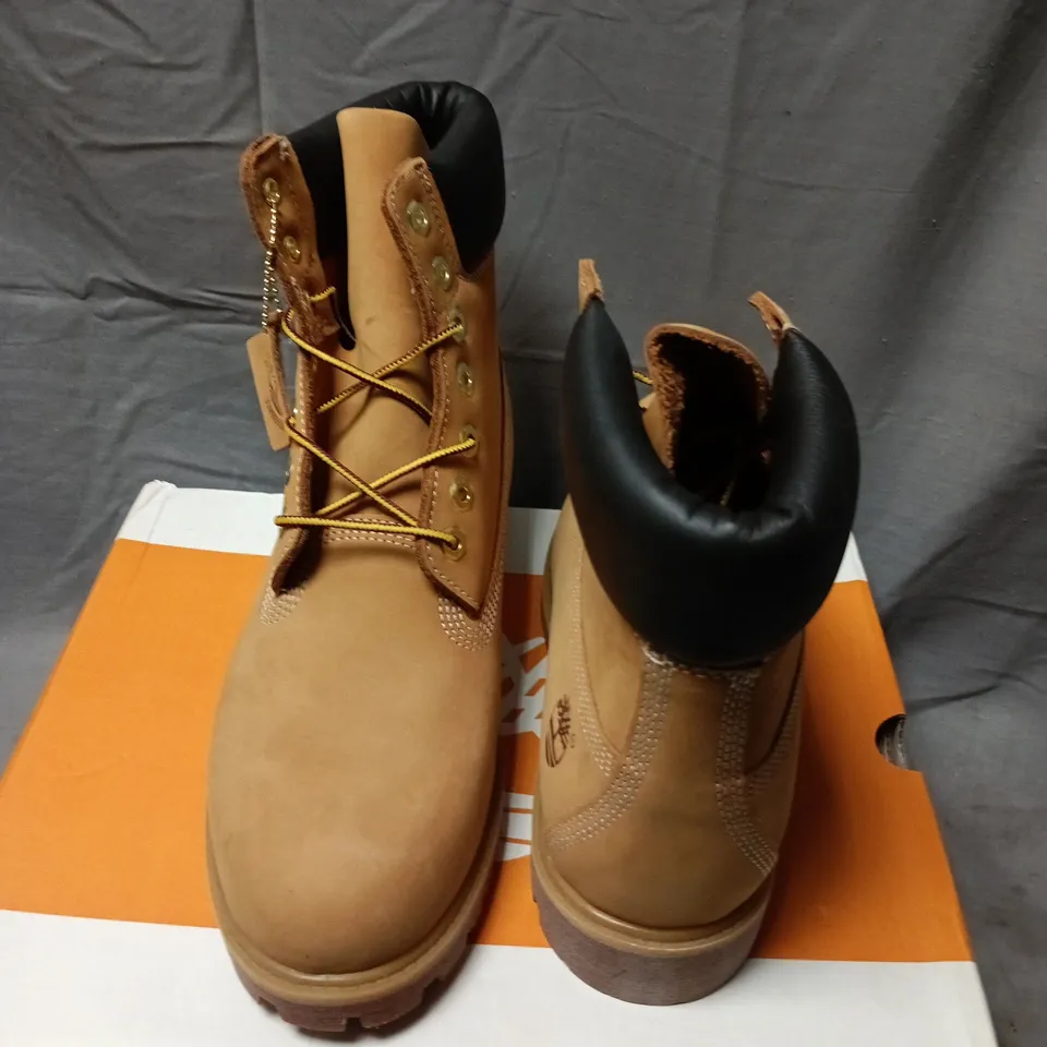 BOXED TIMBERLAND PREMIUM 6-INCH WATERPROOF BOOT – WHEAT NUBUCK, UK 10.5