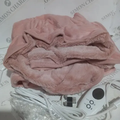 COZEE HOME VELVET SOFT HEATED BLANKET IN PINK