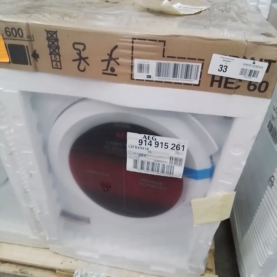 AEG 6000 L6FBK941B FREESTANDING WASHING MACHINE, 9KG LOAD, 1400RPM SPIN, WHITE RRP £459