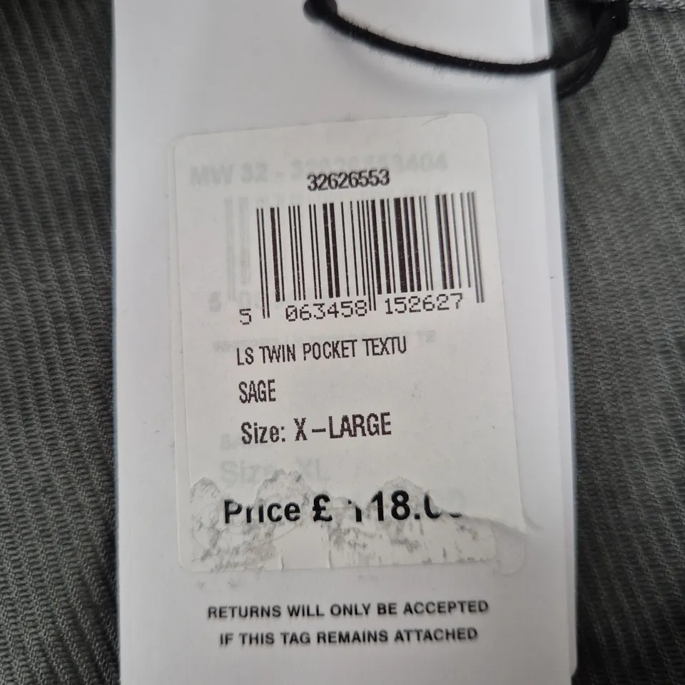 REISS GREY TEXTURED TWIN POCKET SHIRT JACKET, XL