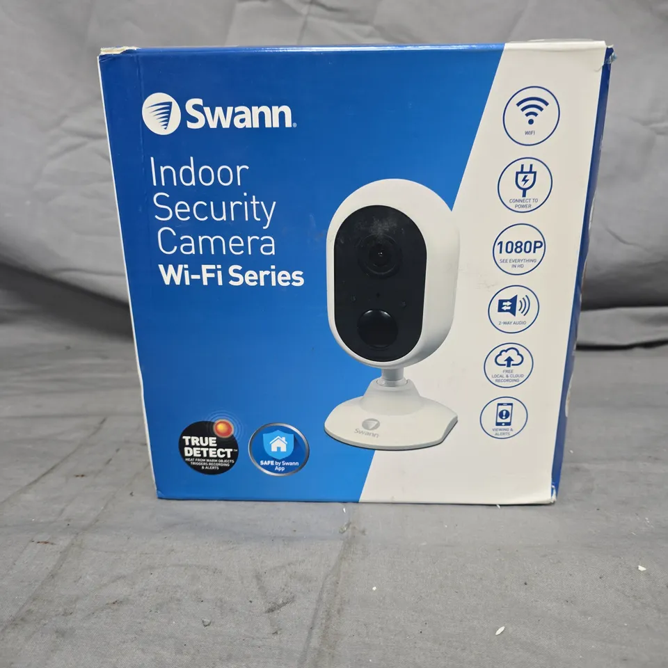 SWANN INDOOR SECURITY CAMERA WI-FI SERIES – WHITE, BOXED WITH POWER ADAPTER
