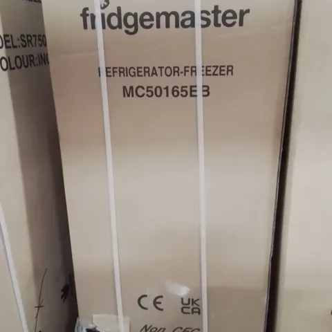 BOXED FRIDGEMASTER MC50165EB TALL FRIDGE FREEZER- BLACK