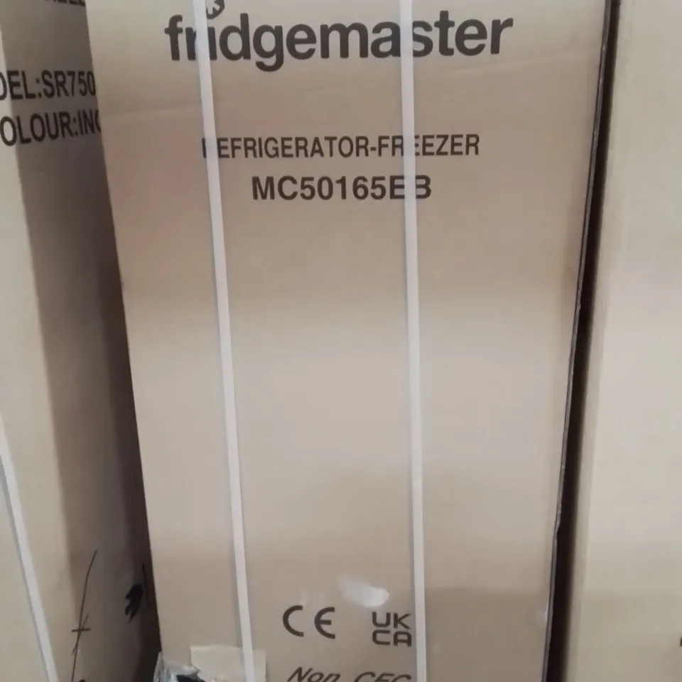 BOXED FRIDGEMASTER MC50165EB TALL FRIDGE FREEZER- BLACK
