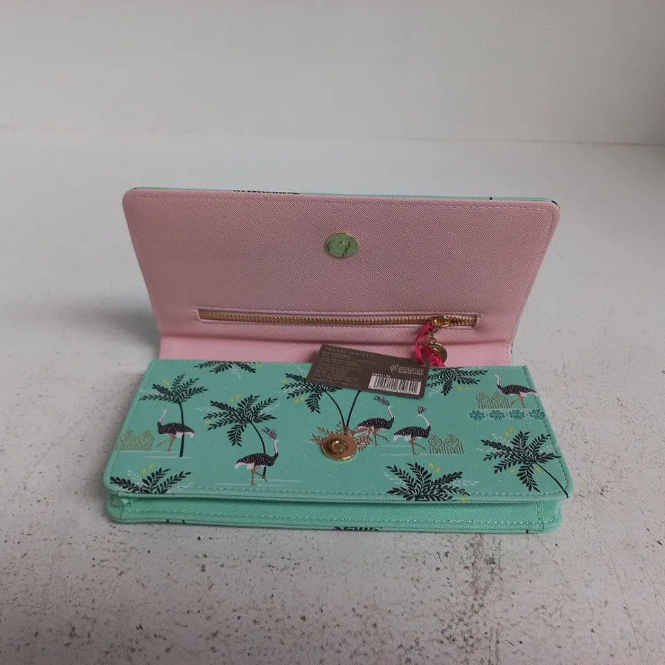 SARA MILLER LONDON WALLET – FLAMINGO PRINT, TURQUOISE