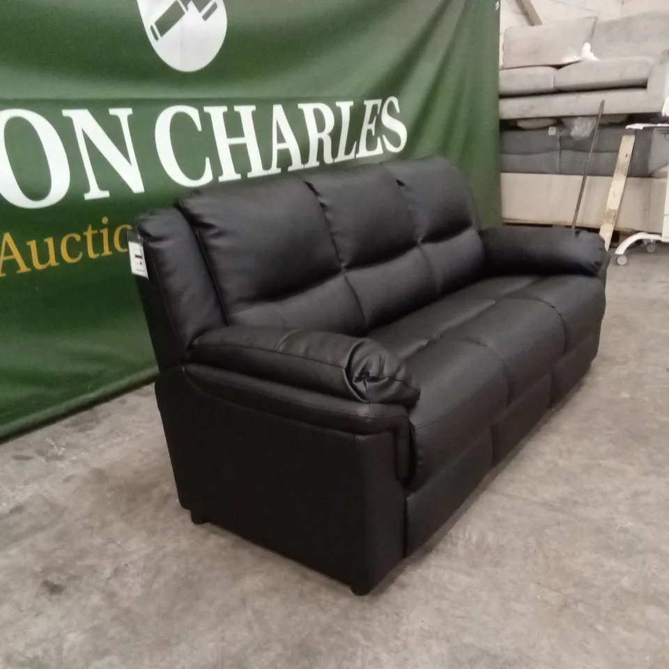 ALBION LUXURY FAUX LEATHER HIGH BACK 3 SEATER SOFA RRP £599