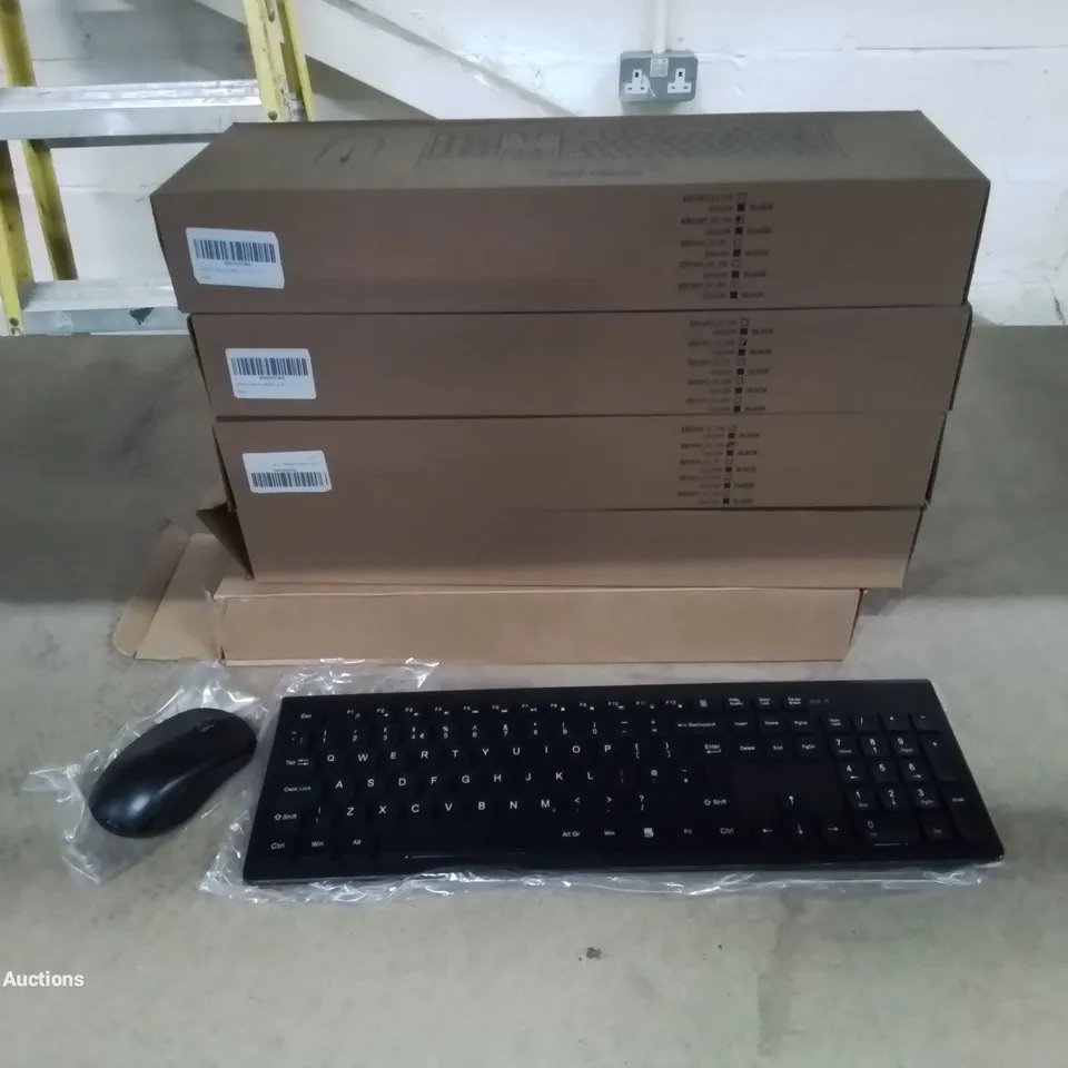 5 BOXED WIRELESS KEYBOARDS WITH WIRELESS MOUSE IN BLACK