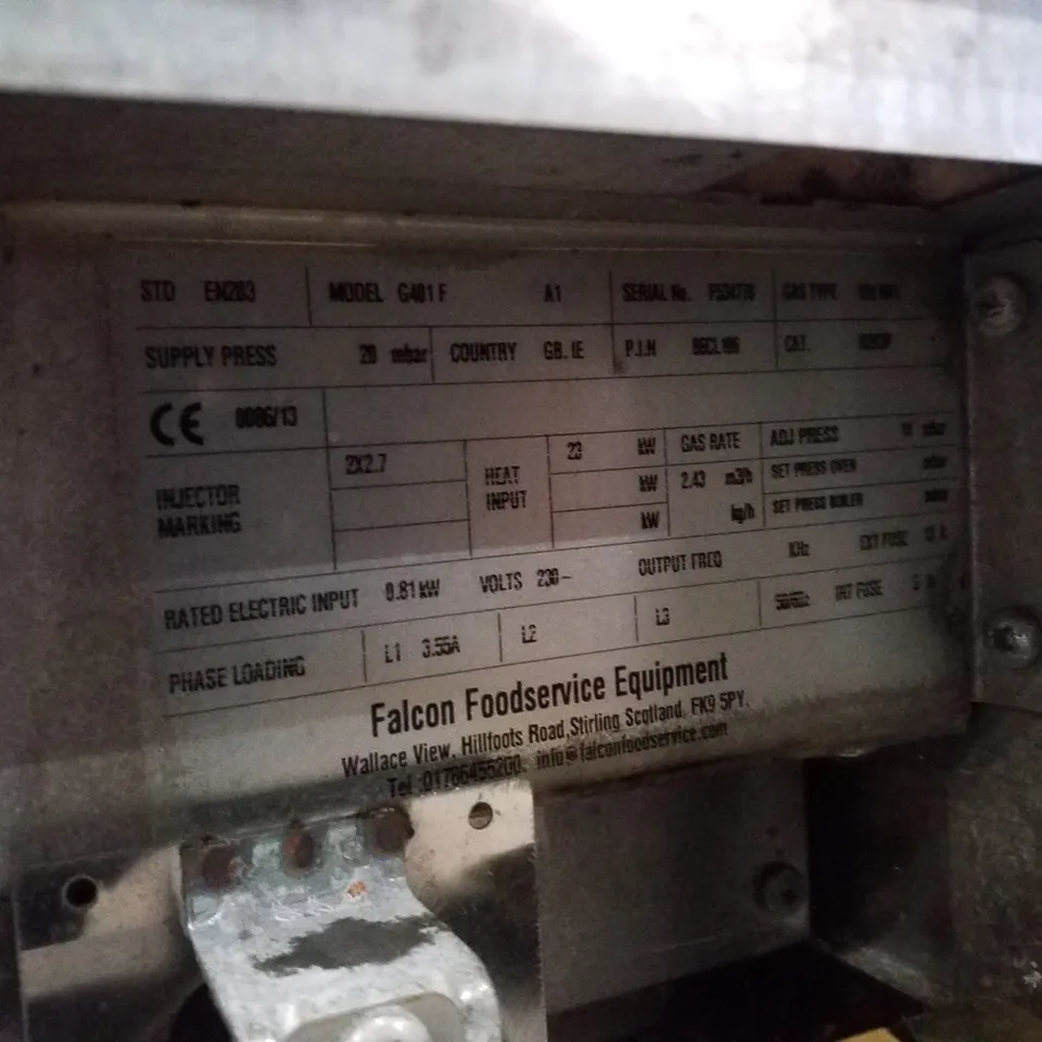 FALCON G401F SINGLE TANK NATURAL GAS FRYER 