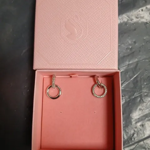 SWAROVSKI CRYSTAL HOOP EARRINGS 