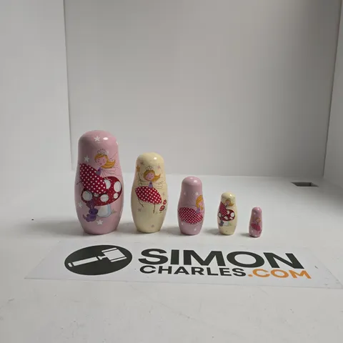 PASTEL-PAINTED NESTING DOLLS (MATRYOSHKA-STYLE) – SET OF FIVE