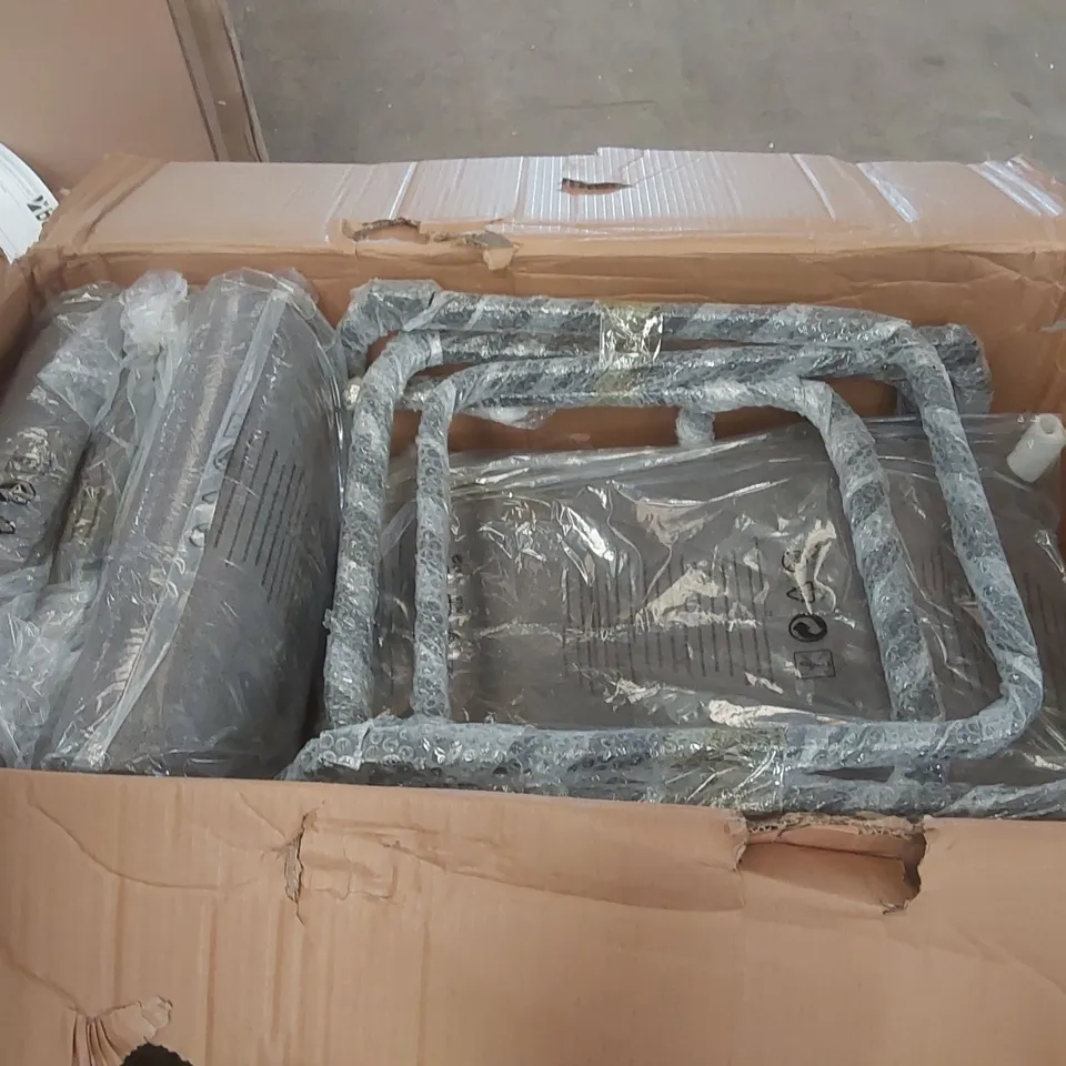 BOXED SET OF 4 DARK GREY UPHOLSTERED DINING CHAIRS 