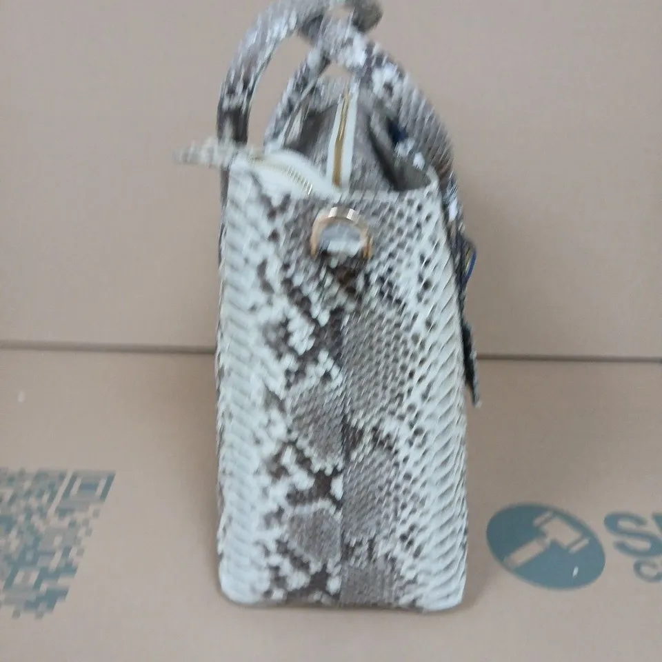 LA MAREY SNAKESKIN LEATHER TOTE BAG 