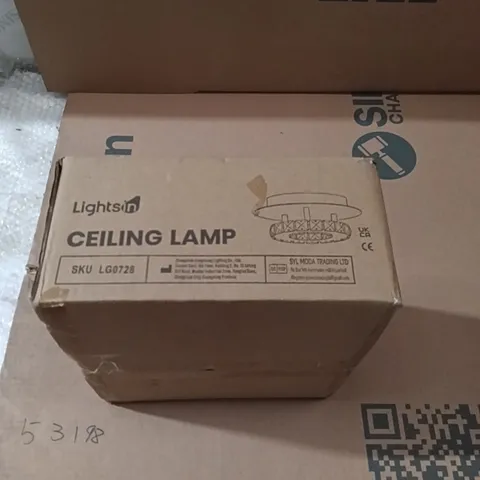 BOXED LIVING AND HOME SQUARE CRYSTAL LED CEILING LIGHT
