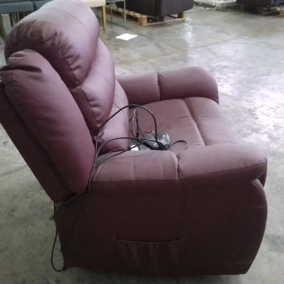QUALITY DESIGNER STAMFORD 2 SEATER MANUAL RECLINER SOFA - BURGUNDY LEATHER 