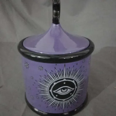 BOXED HAUNTED HOMEWARES ASTRAL PLEXUS CERAMIC JAR PURPLE