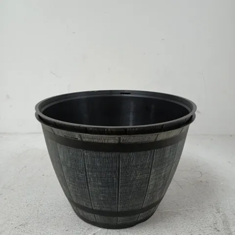 SET OF 2 12" WHISKEY BARREL PLANT POTS