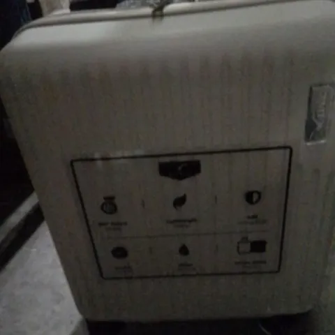 UNBOXED KEPLIN LUGG SMALL SIZE TRAVEL SUITCASE WITH WHEELS  CREAM AND BROWN COLOUR 