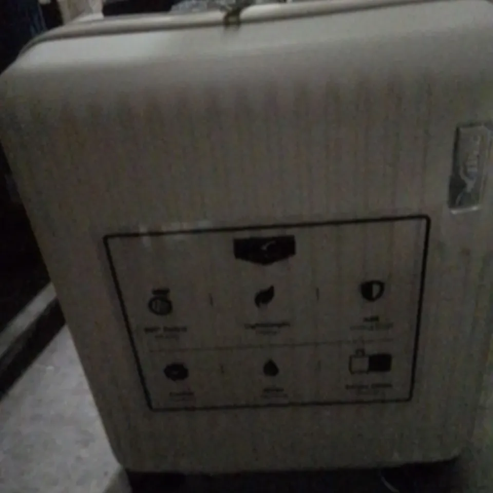 UNBOXED KEPLIN LUGG SMALL SIZE TRAVEL SUITCASE WITH WHEELS  CREAM AND BROWN COLOUR 