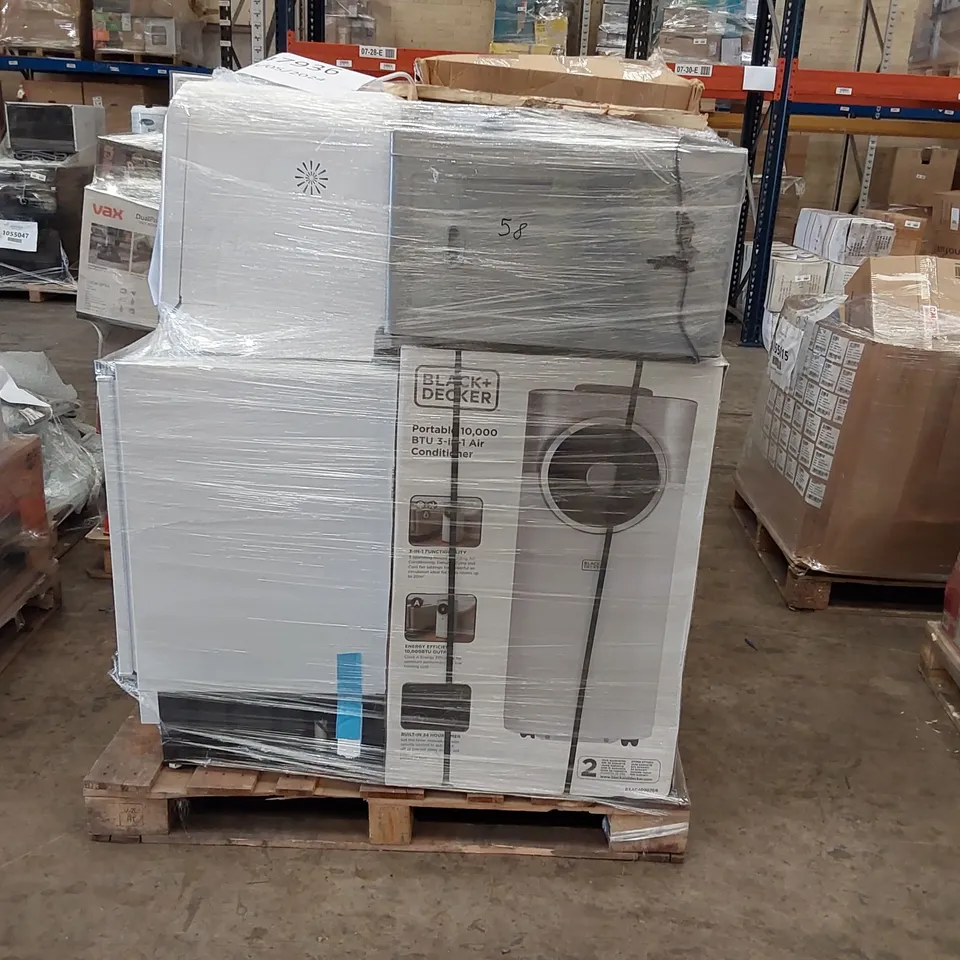 PALLET OF APPROXIMATELY 8 UNPROCESSED RAW RETURN HOUSEHOLD AND ELECTRICAL GOODS TO INCLUDE;