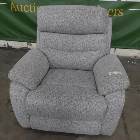 DESIGNER POWER RECLINING EASY CHAIR GREY FABRIC