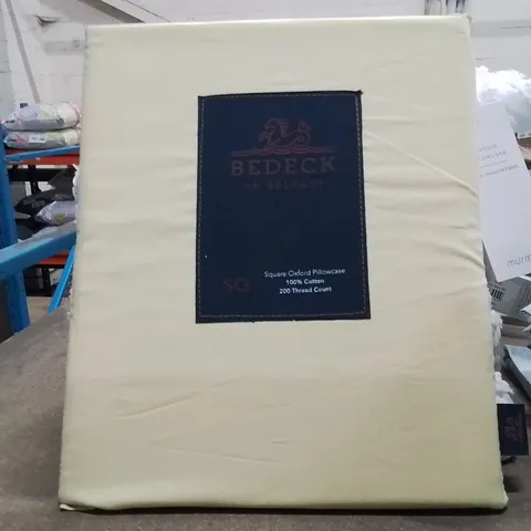 X4 BEDECK SQUARE OXFORD PILLOW CASES -YELLOW-