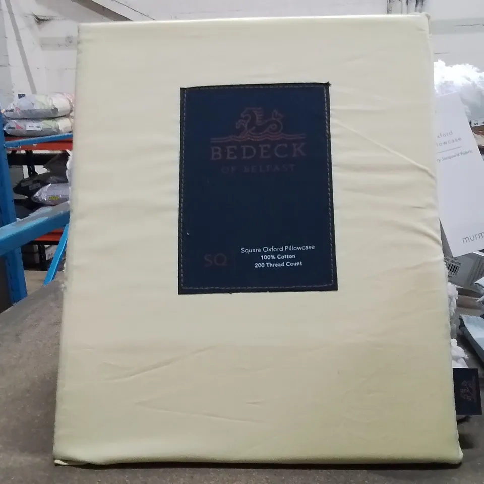 X4 BEDECK SQUARE OXFORD PILLOW CASES -YELLOW-