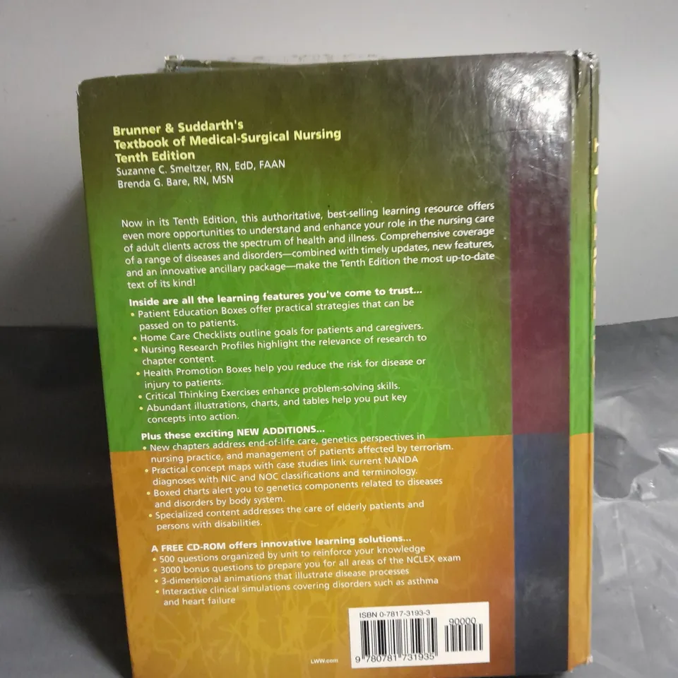 BRUNNER AND SUDDARTH'S TEXTBOOK OF MEDICAL-SURGICAL NURSING - HARDCOVER