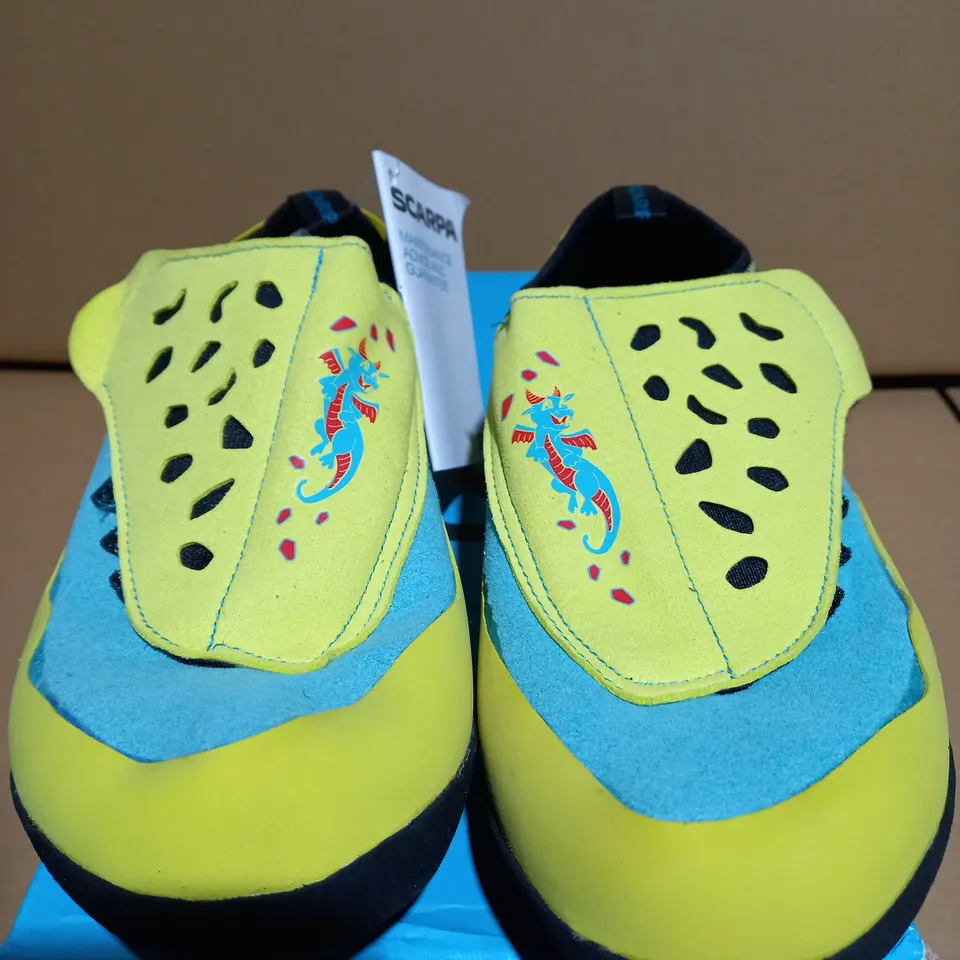 SCARPA 70045-003 PIKI J KIDS CLIMBING SHOES MALDIVE-YELLOW - SIZE 2.5