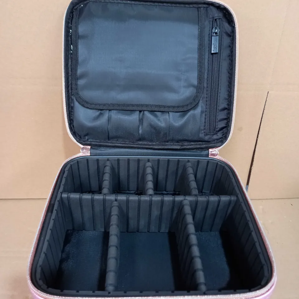 METALLIC MAKE-UP ORGANISER TWO TIER VANITY CASE