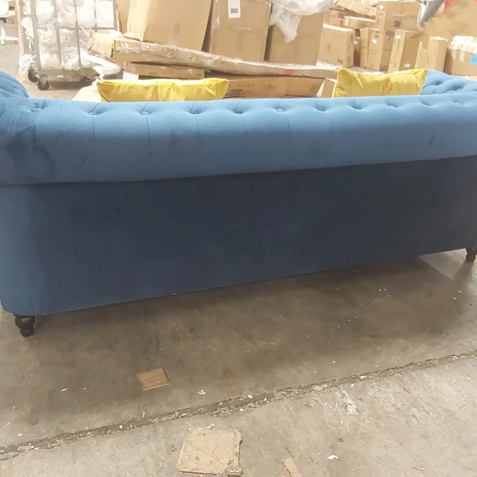 QUALITY DESIGNER FRANCES 3 SEATER CHESTERFIELD SOFA VELVET