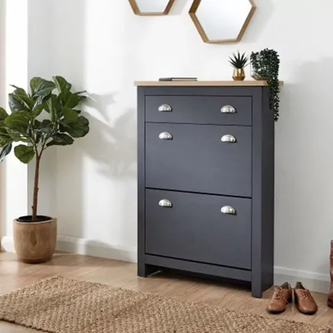 BOXED LANCASTER SIMPLE SHOE CABINET - SLATE BLUE (1 BOX)