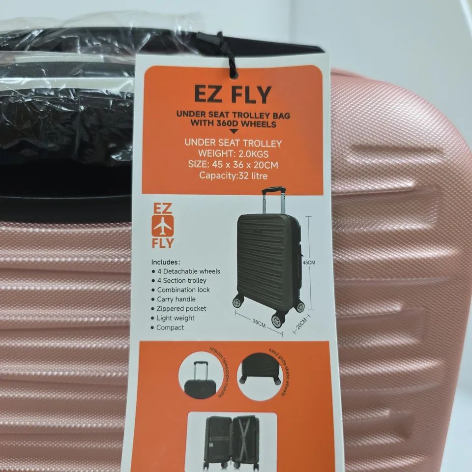 EZ FLY UNDERSEAT TROLLEY BAG – PINK, 45 X 36 X 20 CM, 32 L, 2 KG